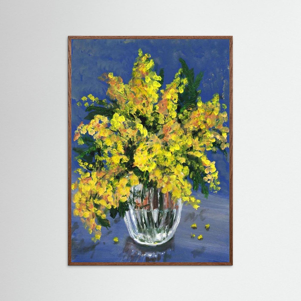 'Mimosa' Schilderij Bloemen - Ingelijste Fine Art Paper Print