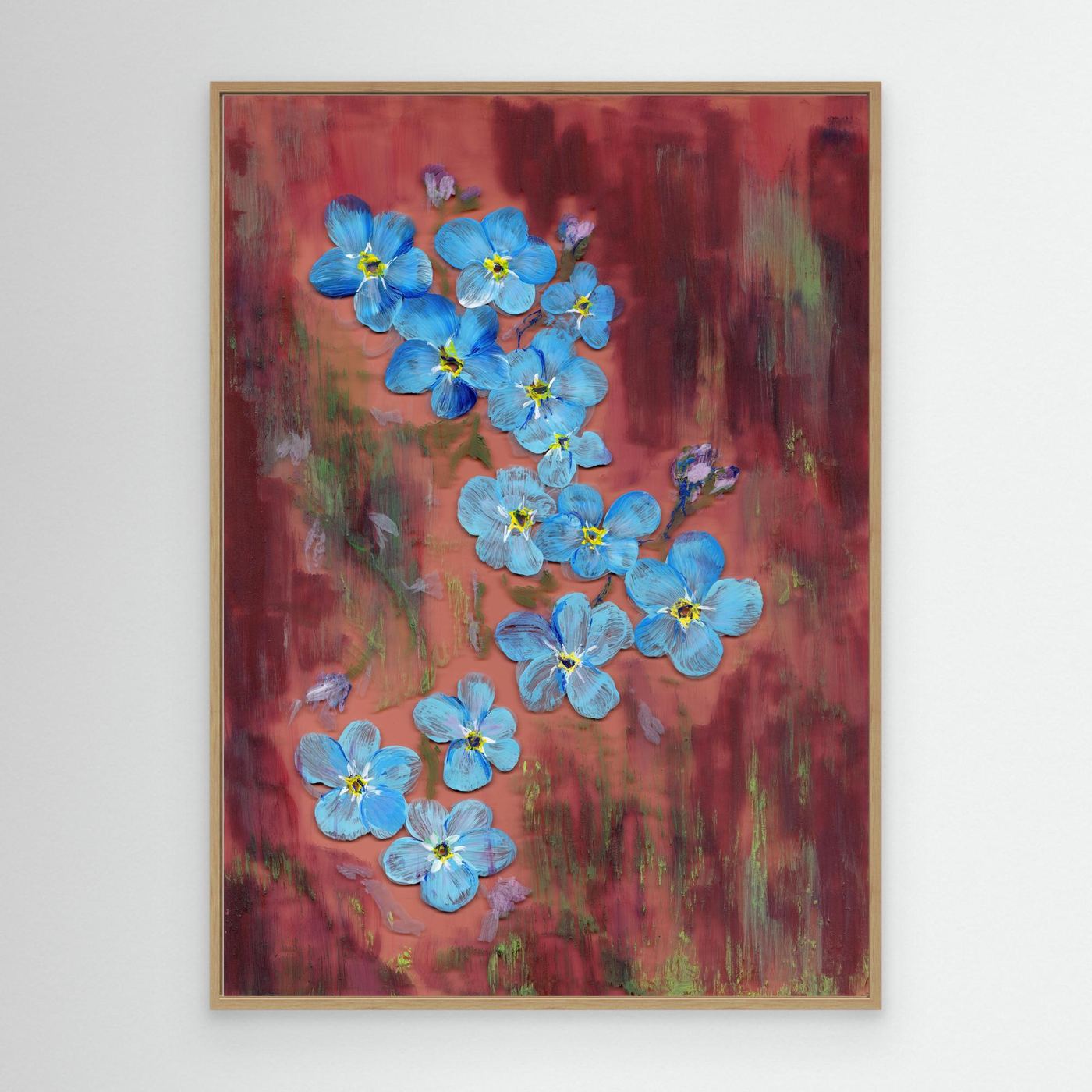 'Forget me not' Painting - Framed Canvas Art Print