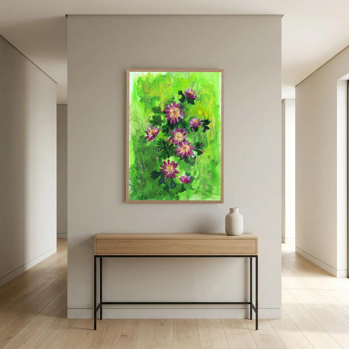 ‘Anemonen’ Schilderij Bloemen - Ingelijste Fine Art Paper Print