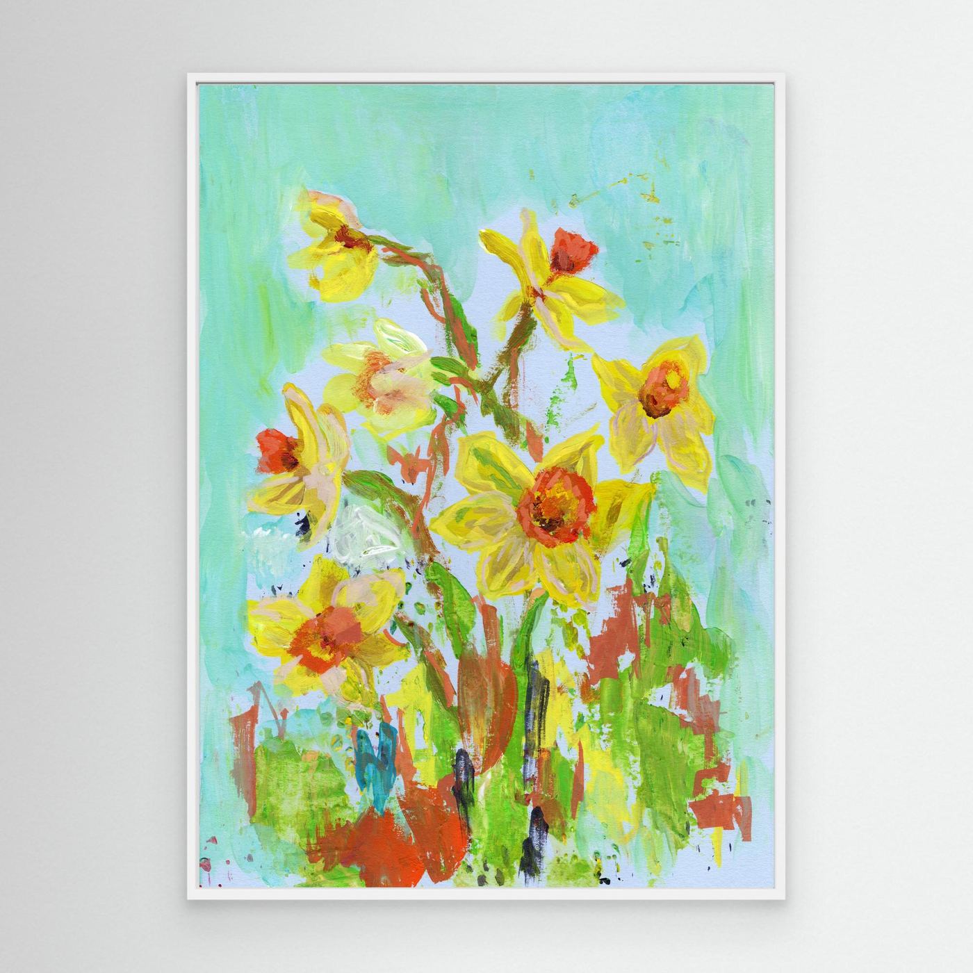 'Daffodil' Painting - Framed Canvas Art print