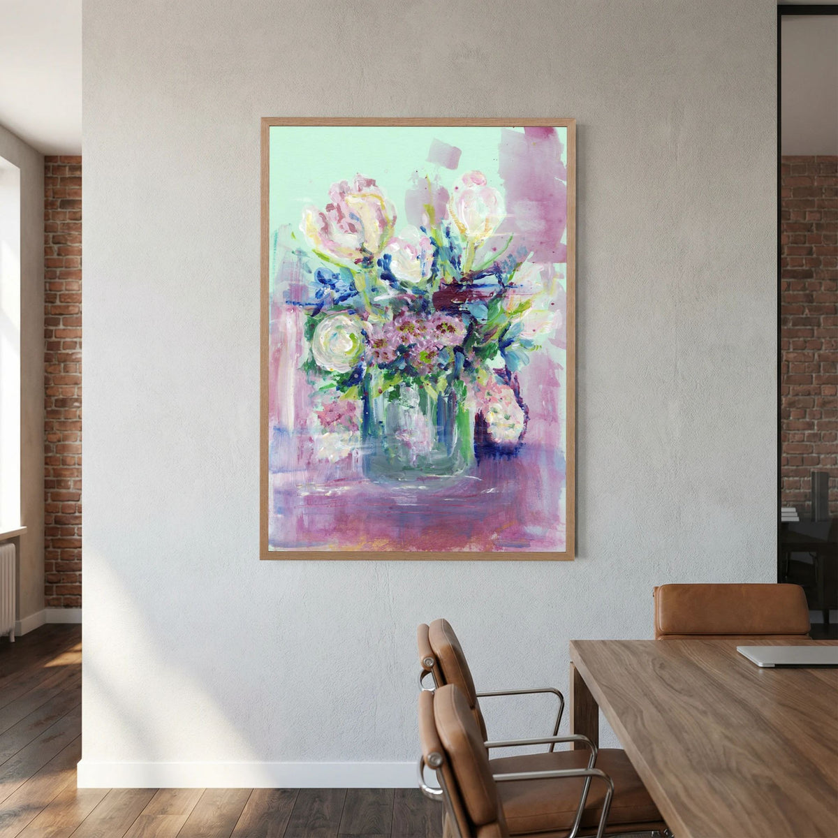 ‘Zachte Lenteboemen’ Schilderij Bloemen - Ingelijste Fine Art Paper Print