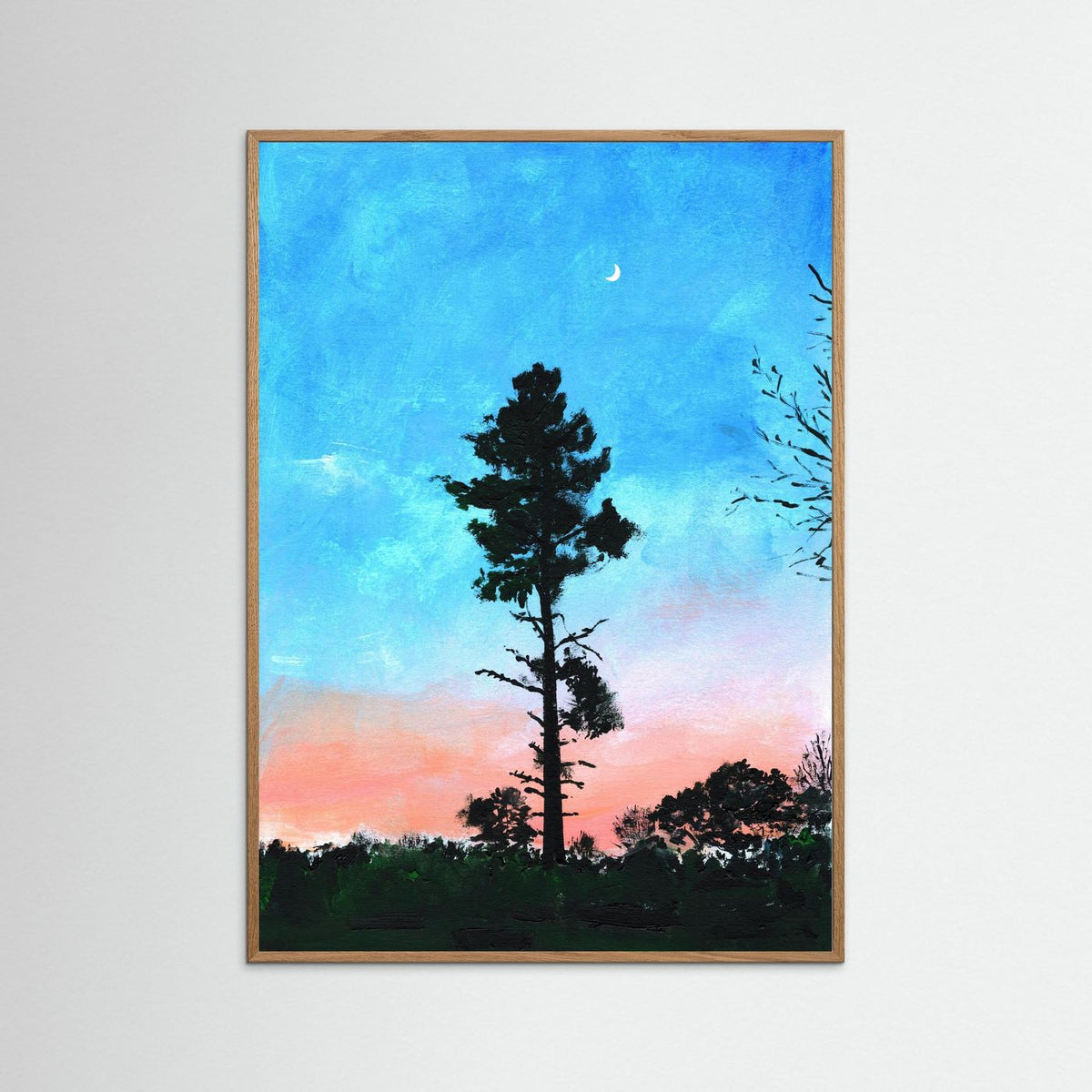 'Maan' Schilderij Landschap - Framed Fine Art Paper Print