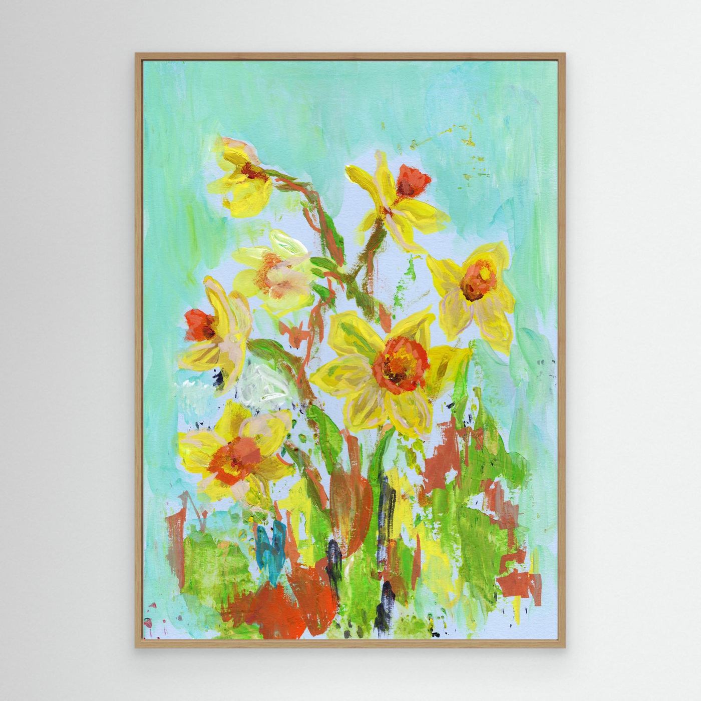'Daffodil' Painting - Framed Canvas Art print
