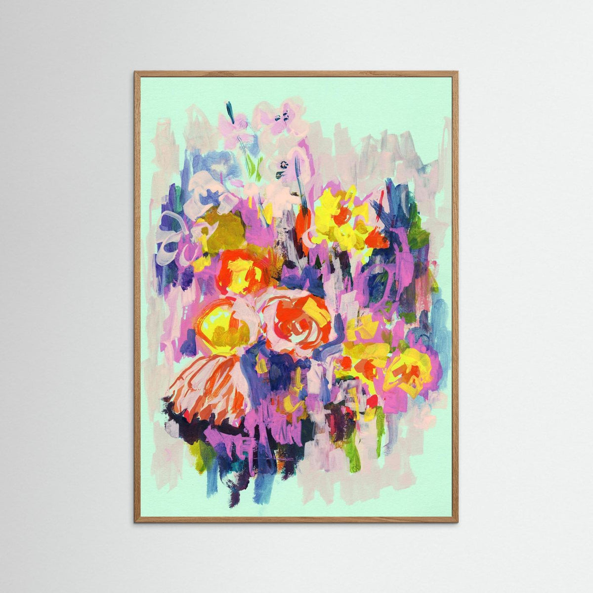 ‘Spring Vibes’ Schilderij Bloemen - Ingelijste Fine Art Paper Print