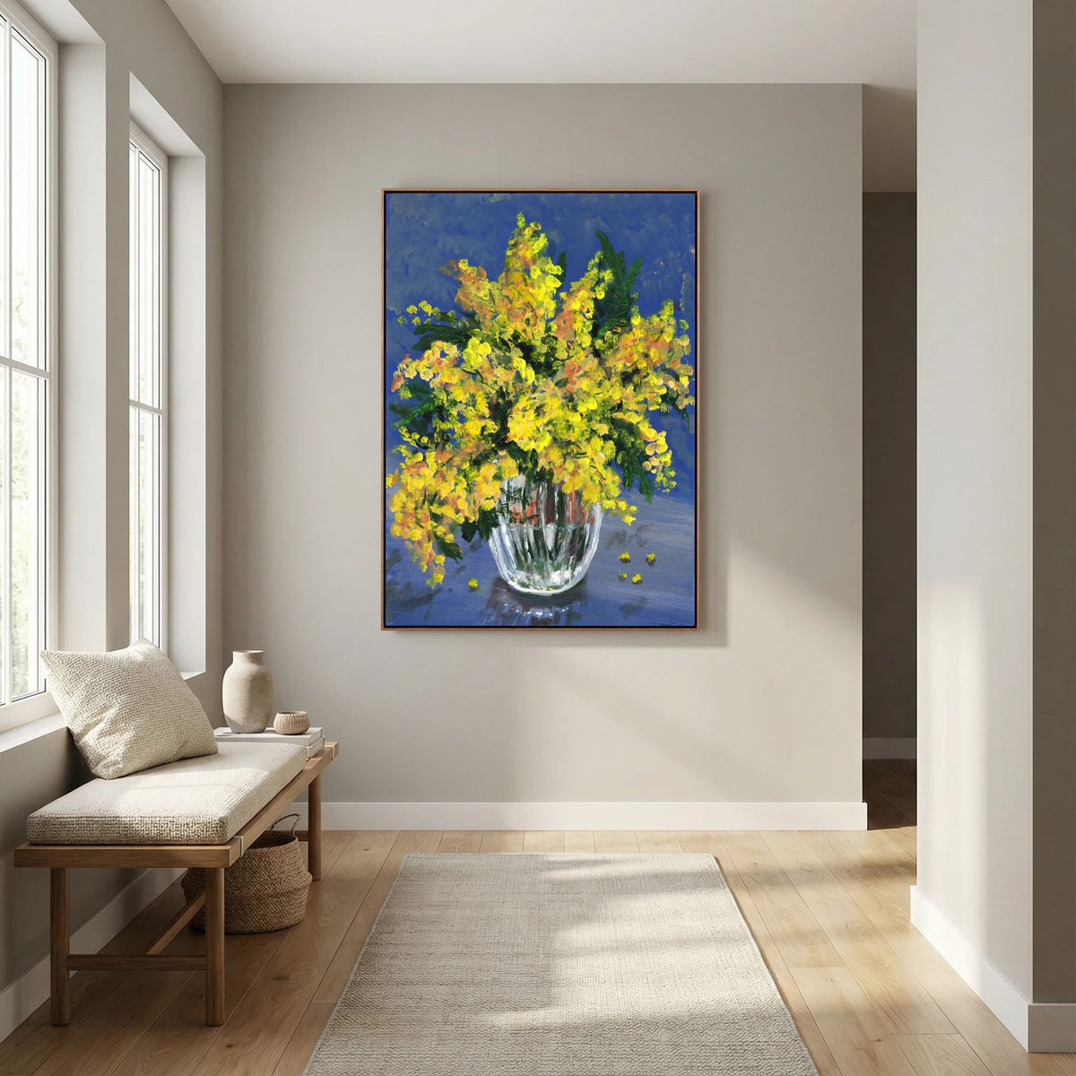 Painting 'Mimosa' - Framed Canvas Art print
