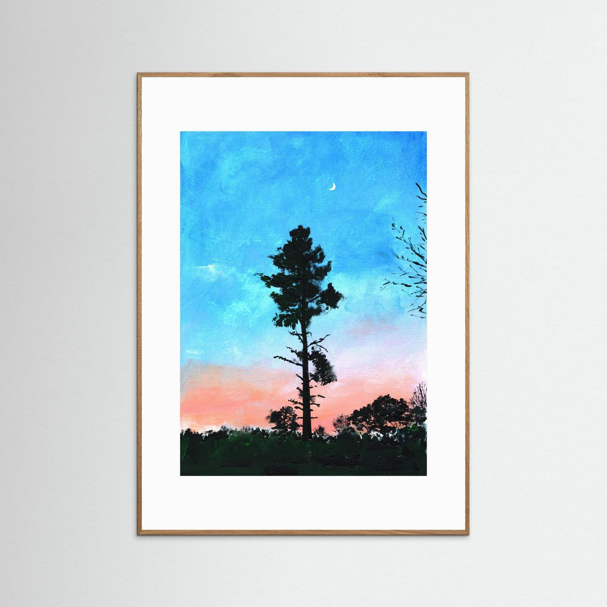 'Maan' Schilderij Landschap - Framed Fine Art Paper Print