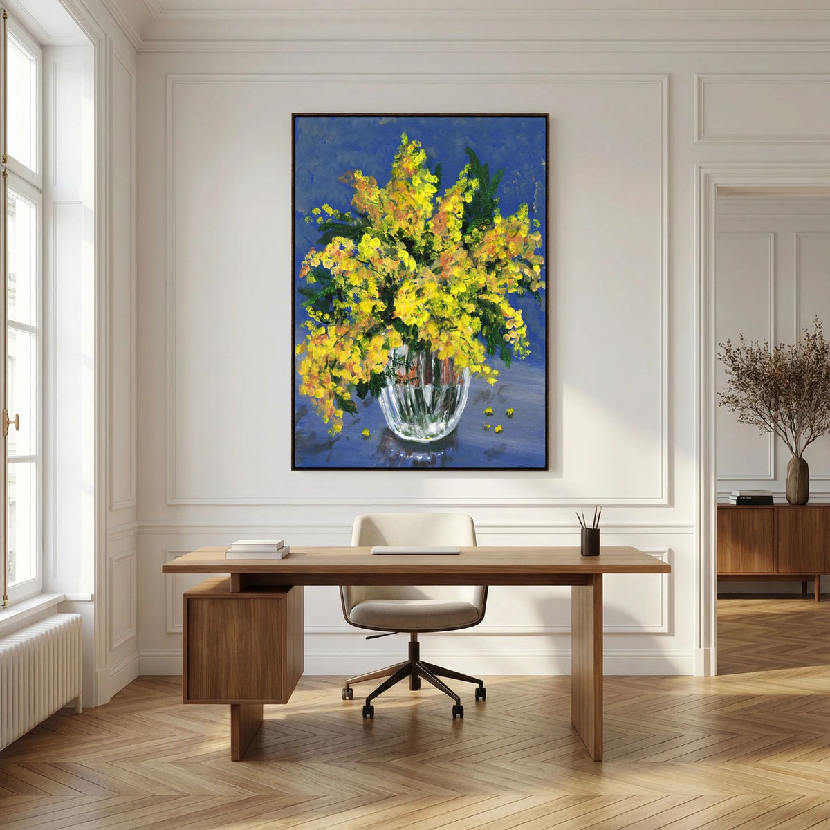 Painting 'Mimosa' - Framed Canvas Art print