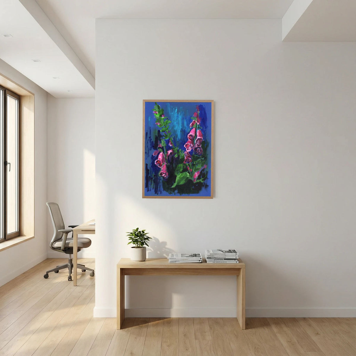 ‘Vingerhoedskruid’ Schilderij Bloemen - Ingelijste Fine Art Paper Print