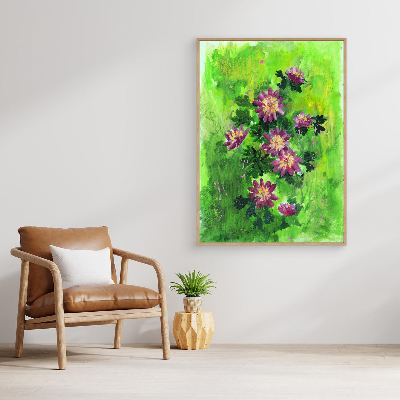 'Anemone' Painting - Framed Canvas Art Print