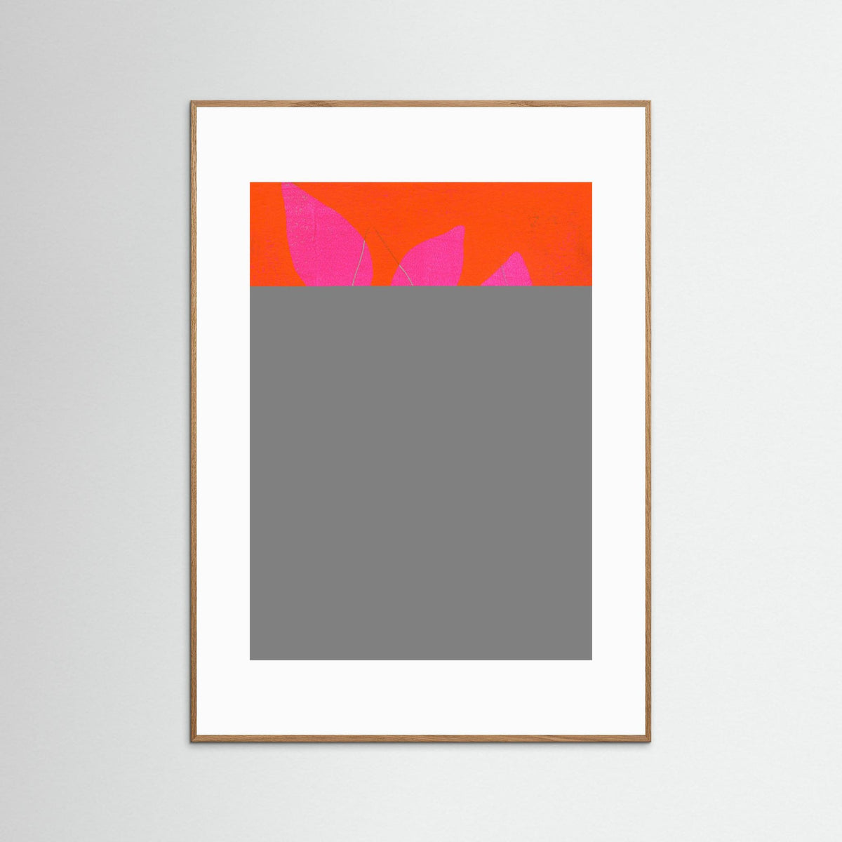 'Branch in Bold' Gelli Print Botanisch - Ingelijste Fine Art Paper Print