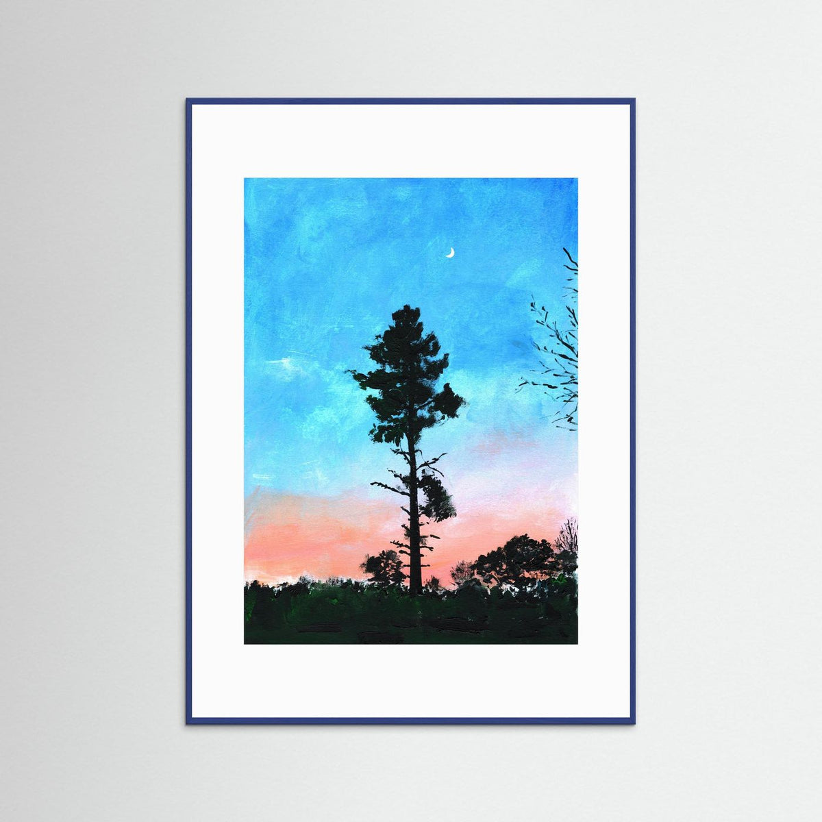 'Maan' Schilderij Landschap - Framed Fine Art Paper Print