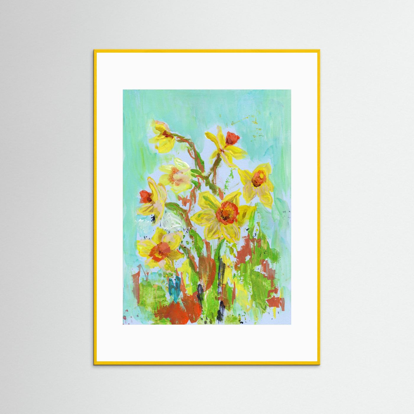 'Daffodil' Painting - Framed Fine Art Paper Print