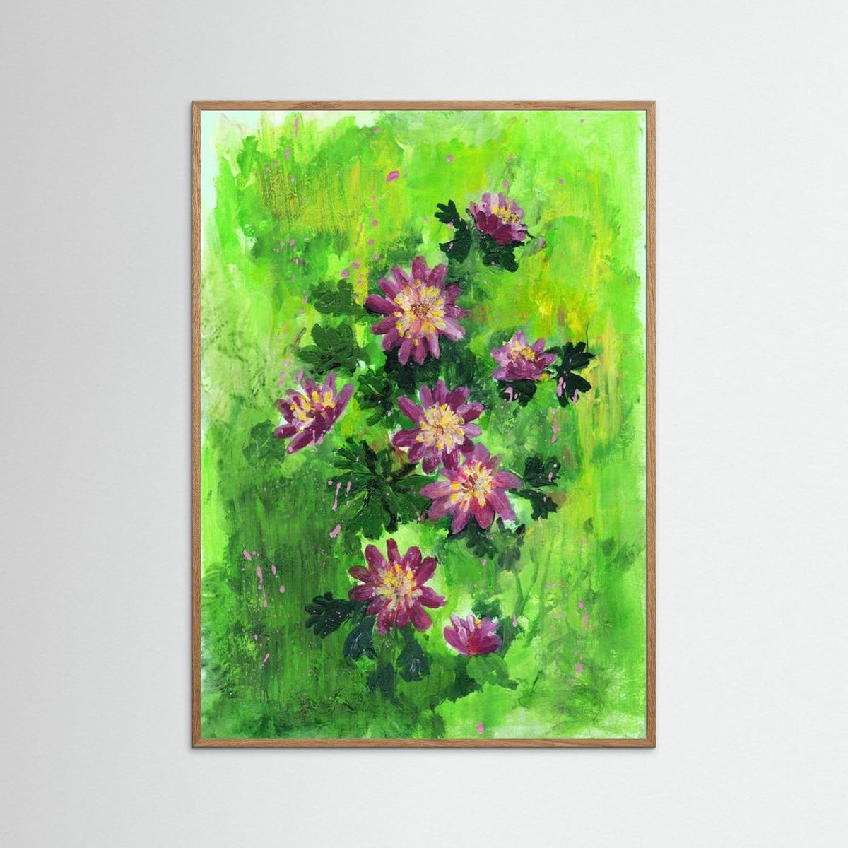 ‘Anemonen’ Schilderij Bloemen - Ingelijste Fine Art Paper Print